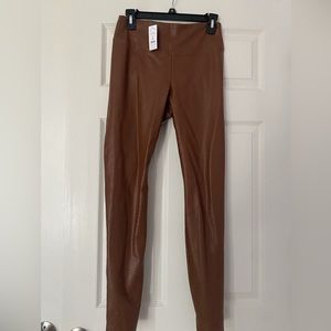 Brown Faux leather Pants